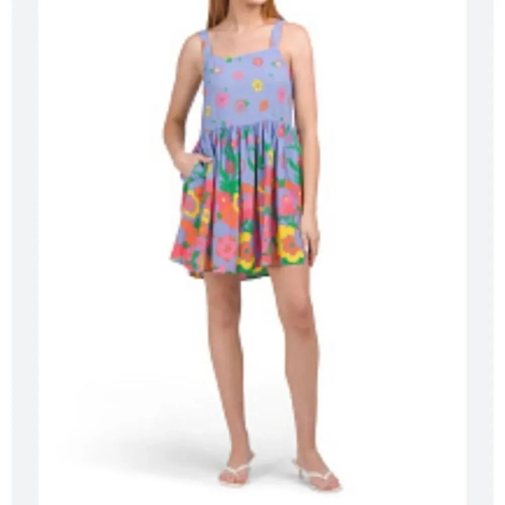 NWT Mister Zimi Sophie, sleeveless flare, blue meadow, mini dress 8